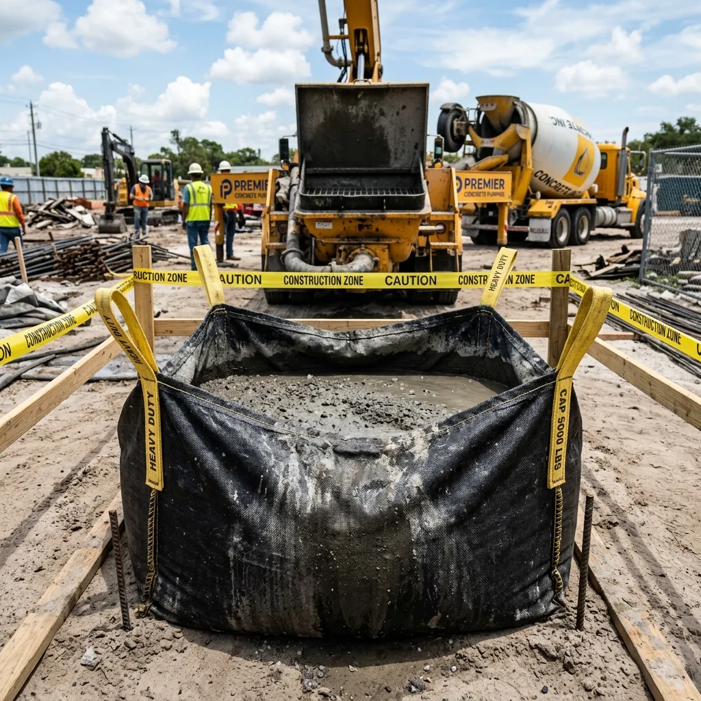 Environmental eco-washout containment tub preventing slurry runoff under City of Jacksonville EPB rules